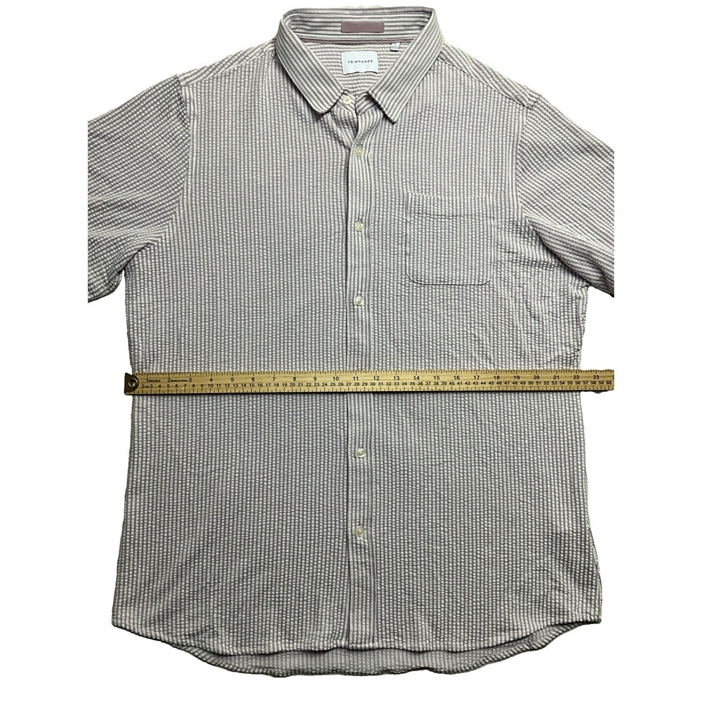 7 Diamonds Mens Purple Short Sleeve Full Buttoned Up Shirt Size L - Picture 3 of 6